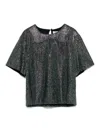 Giuseppe Di Morabito Embellished Metallic Short Sleeves Blouse In Black