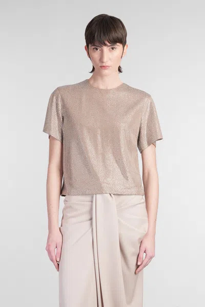 GIUSEPPE DI MORABITO T-SHIRT IN BEIGE VISCOSE