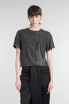 GIUSEPPE DI MORABITO T-SHIRT IN BLACK VISCOSE