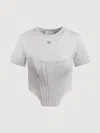 GIUSEPPE DI MORABITO GIUSEPPE DI MORABITO T-SHIRT WITH BUSTIER DETAIL IN COTTON JERSEY