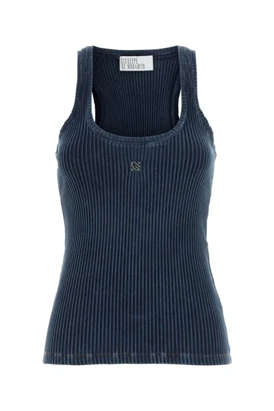 Giuseppe Di Morabito Ribbed Cotton Tank Top In Blue
