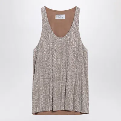 GIUSEPPE DI MORABITO GIUSEPPE DI MORABITO TANK TOP WITH SILVER RHINESTONES