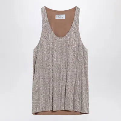 GIUSEPPE DI MORABITO GIUSEPPE DI MORABITO  TANK TOP WITH SILVER RHINESTONES