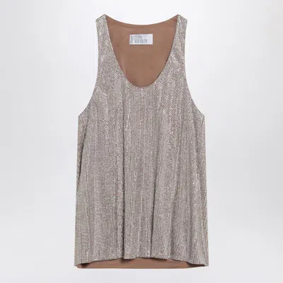 GIUSEPPE DI MORABITO GIUSEPPE DI MORABITO TANK TOP WITH SILVER RHINESTONES