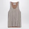 Giuseppe Di Morabito Tank Top With Silver Rhinestones In Brown