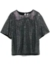 Giuseppe Di Morabito Textured Black Viscose T-shirt In Black