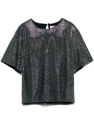 Giuseppe Di Morabito Textured Black Viscose T-shirt In Multi