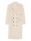 Giuseppe Di Morabito Textured Cable-knit Double-breasted Coat In Neutral