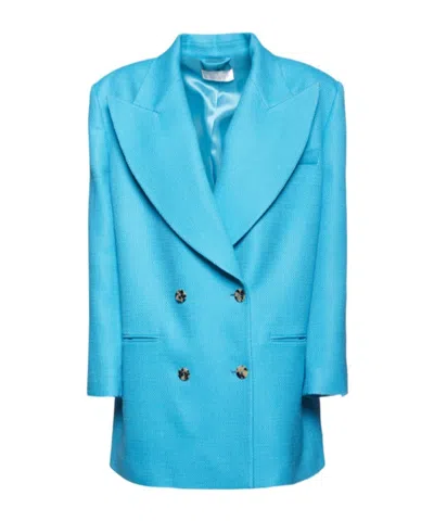 Giuseppe Di Morabito Textured Wool Oversize Blazer In Blue