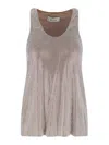 Giuseppe Di Morabito Tank Top With Silver Rhinestones In Brown