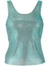 Giuseppe Di Morabito Mesh Sleeveless Top Shimmering Finish In 9