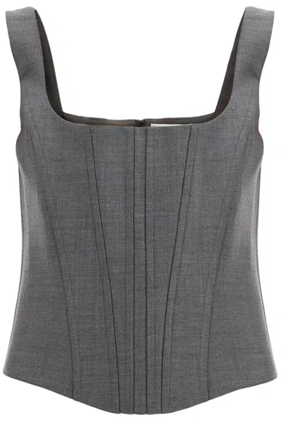 Giuseppe Di Morabito Women's Stretch Wool Corset Top With Nine Words In Grey