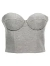 Giuseppe Di Morabito Structured Cups Cropped Bustier Top In Gray
