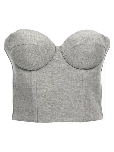 Giuseppe Di Morabito Structured Cups Cropped Bustier Top In Grey