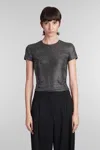 Giuseppe Di Morabito Black Short-sleeved Top With Crystals In Black