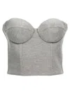 Giuseppe Di Morabito Structured Cups Cropped Bustier Top In Gray