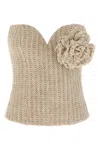 Giuseppe Di Morabito Tricot Bustier Top Tops Beige In Sand