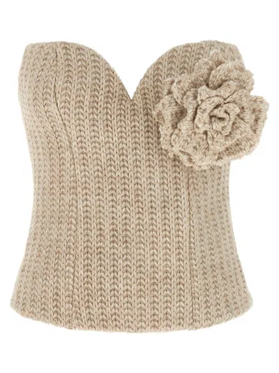 Giuseppe Di Morabito Tricot Bustier Top Tops Beige In Brown