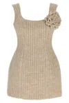 Giuseppe Di Morabito Alpaca Blend Mini Dress With Hourglass Silhouette In Brown