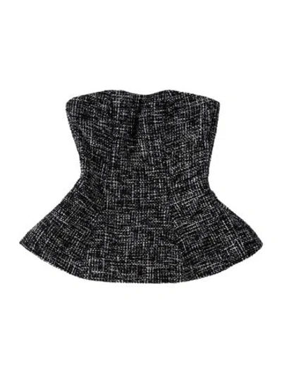 Pre-owned Giuseppe Di Morabito Tweed Pattern Crew Neck Top In Black/blue