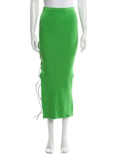 Pre-owned Giuseppe Di Morabito Virgin Wool Midi Length Skirt W/ Tags In Green