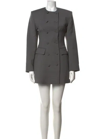 Pre-owned Giuseppe Di Morabito Virgin Wool Mini Dress In Gray