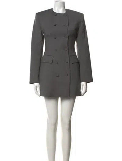 Pre-owned Giuseppe Di Morabito Virgin Wool Mini Dress In Gray