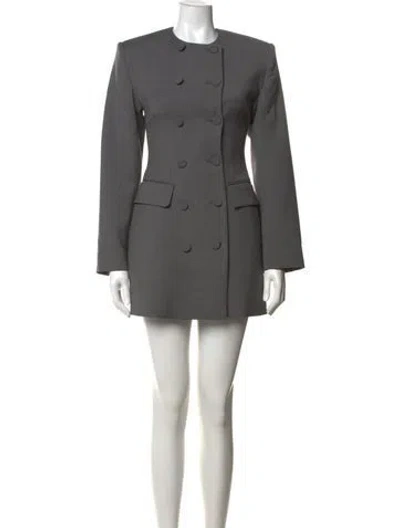 Pre-owned Giuseppe Di Morabito Virgin Wool Mini Dress In Grey