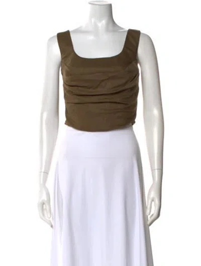 Pre-owned Giuseppe Di Morabito Virgin Wool Square Neckline Crop Top In Black