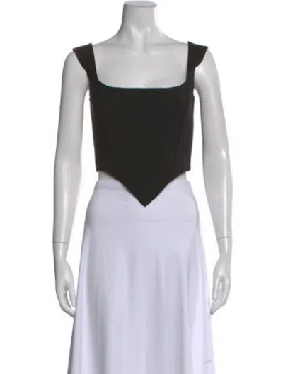 Pre-owned Giuseppe Di Morabito Virgin Wool Square Neckline Crop Top W/ Tags In Blue