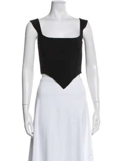 Pre-owned Giuseppe Di Morabito Virgin Wool Square Neckline Crop Top W/ Tags In Blue