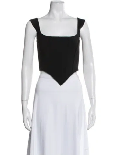 Pre-owned Giuseppe Di Morabito Virgin Wool Square Neckline Crop Top W/ Tags In Blue