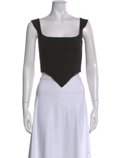 Pre-owned Giuseppe Di Morabito Virgin Wool Square Neckline Crop Top W/ Tags In Blue