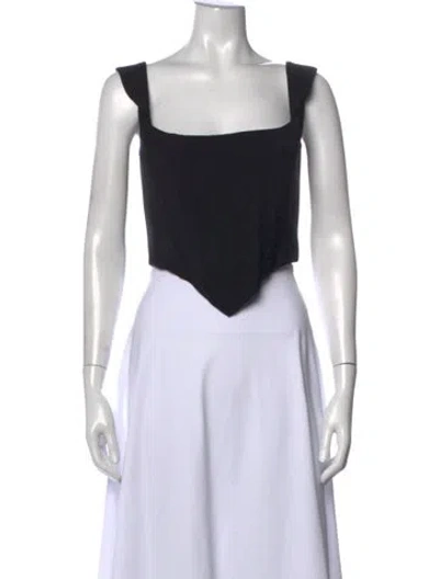 Pre-owned Giuseppe Di Morabito Virgin Wool Square Neckline Top In Blue