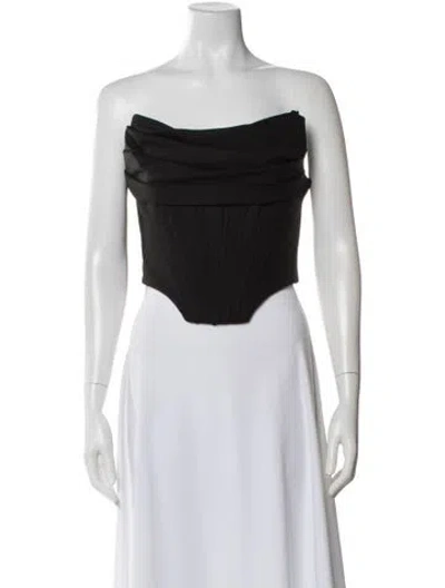 Pre-owned Giuseppe Di Morabito Virgin Wool Strapless Top In Black