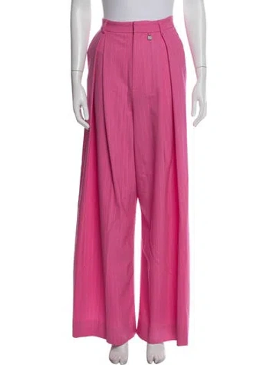 Pre-owned Giuseppe Di Morabito Virgin Wool Wide Leg Pants In Pink