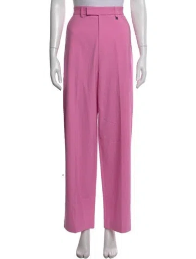 Pre-owned Giuseppe Di Morabito Virgin Wool Wide Leg Pants W/ Tags In Pink