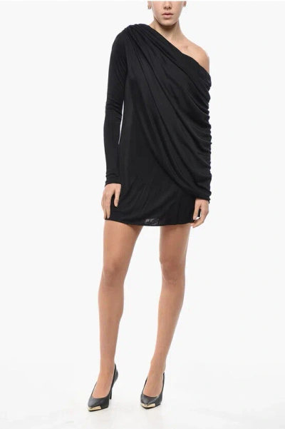 Giuseppe Di Morabito Viscose Draped Dress In Black