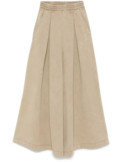 Giuseppe Di Morabito Washed-cotton Palazzo Pants In Neutrals