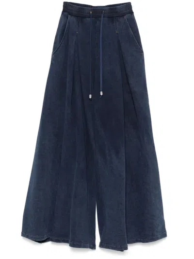 Giuseppe Di Morabito Washed-effect Cotton Trousers In Blau