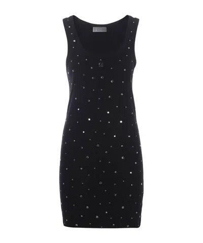 Giuseppe Di Morabito Water Crystal Pattern Dress In Black