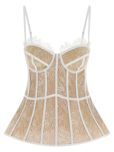 Giuseppe Di Morabito Lace Bustier Tank Top In Neutral