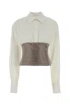 Giuseppe Di Morabito Collared Long Sleeve Fitted Waist Shirt In White