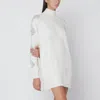 Giuseppe Di Morabito Wool Turtleneck Dress Featuring Long Sleeves In White