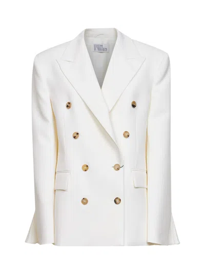 Giuseppe Di Morabito White Virgin Wool Double-breasted Blazer In Neutral