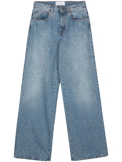 Giuseppe Di Morabito Crystal-embellished Straight Jeans In Navy