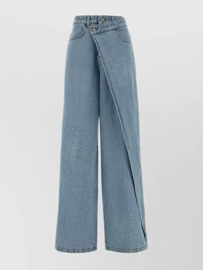 GIUSEPPE DI MORABITO WIDE-LEG JEANS FEATURING ASYMMETRIC OVERLAY