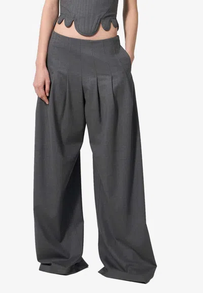Giuseppe Di Morabito Wide-leg Wool Pants In Gray