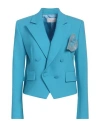 Giuseppe Di Morabito Woman Blazer Azure Size 10 Virgin Wool, Elastane In Blue