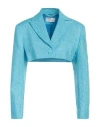 Giuseppe Di Morabito Woman Blazer Turquoise Size 4 Cotton, Polyamide, Elastane In Blue